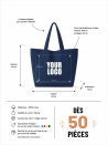 BAUMWOLLTASCHE NANCY – NAVY (43x15x36cm)