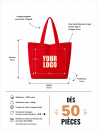 BAUMWOLLTASCHE "NANCY" – ROT (43x15x36cm)