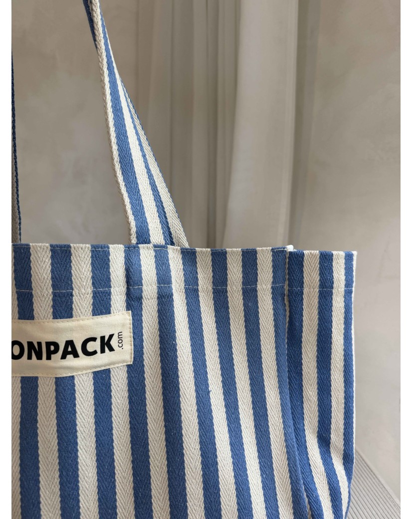 COTTON BAG BIARRITZ BLUE - L (43x15x36cm)