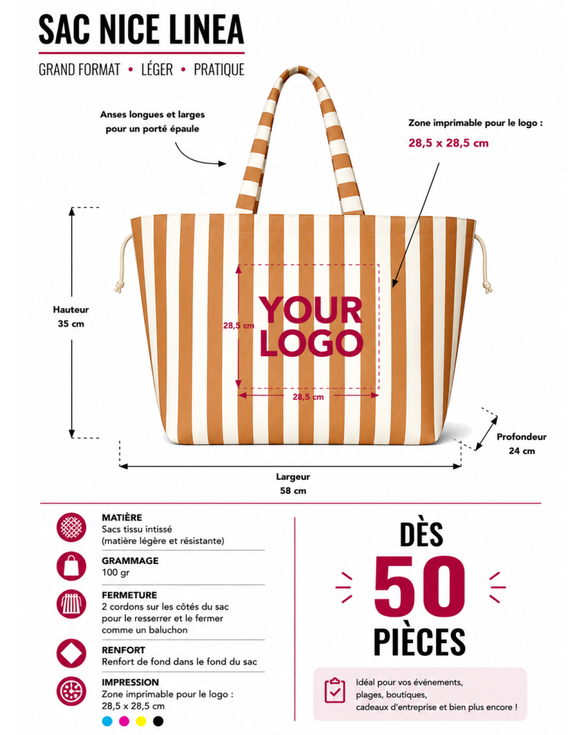 Bolsa NICE LINEA Terracota – L (58 x 24 x 35 cm)