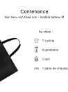 TASCHE AUS SCHWARZEM, NICHT GEWEBTEM STOFF - MODELL BOOT M