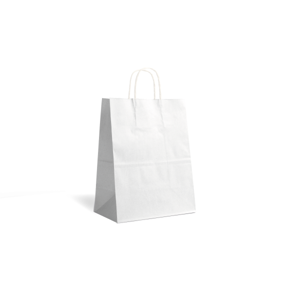 Tasche mit gedrehtem Griff - Weiß S ohne Aufdruck