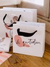 Sac papier Luxe poignée ruban - Blanc XS