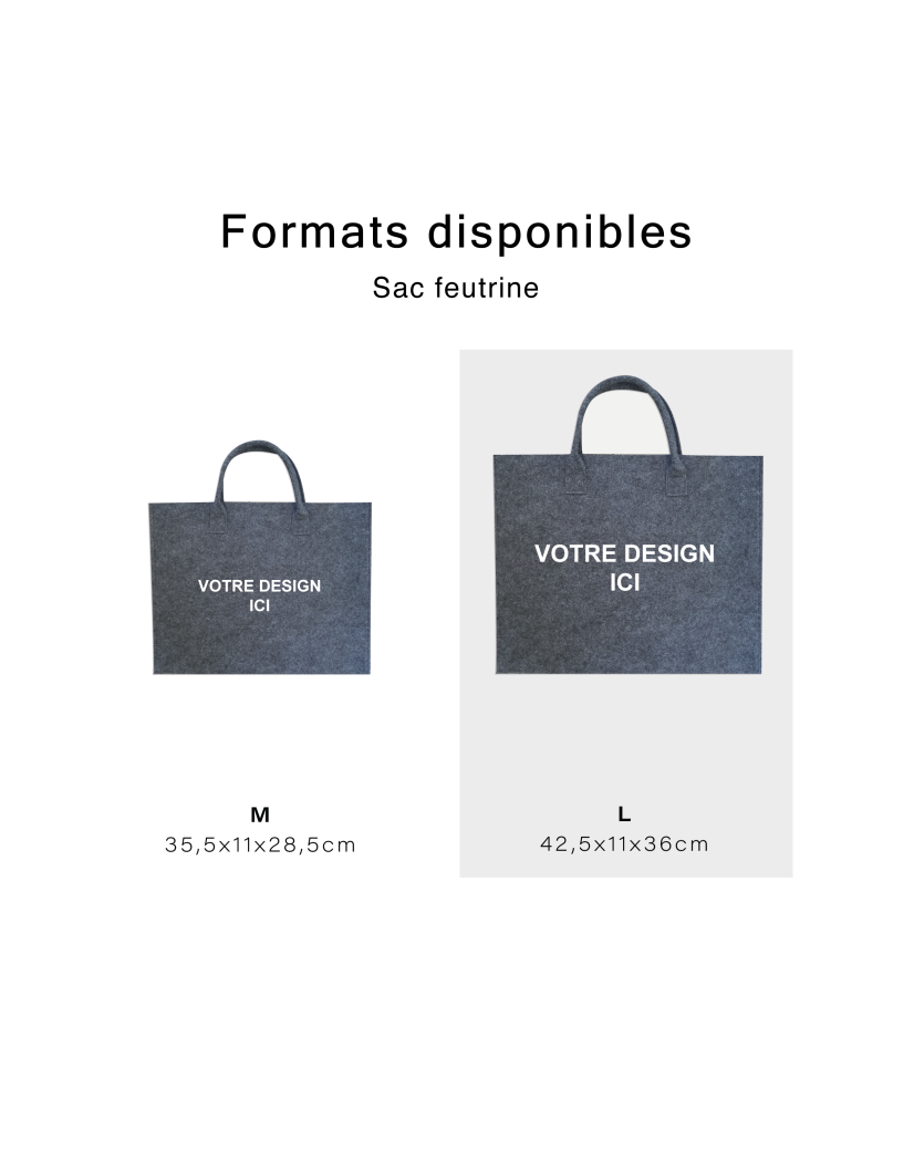 Tragetasche GRENOBLE – Grau – L (42,5x11x36 cm)