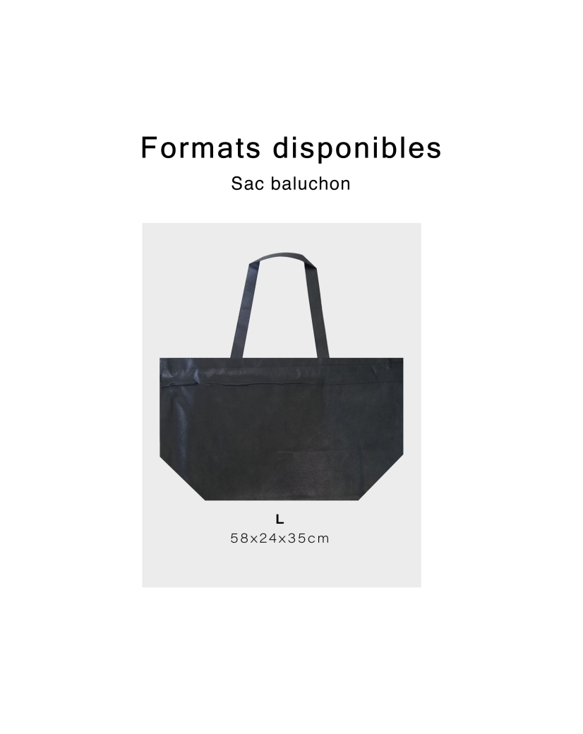 Vliesstofftasche Modell Baluchon – Schwarz L, ohne Aufdruck