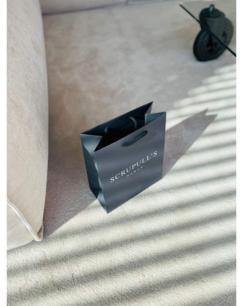 Luxury paper bags - Black S - Drawstring handles