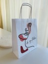 TAS MET GEDRAAID HANDVAT - WIT S (18x8x22,5cm)