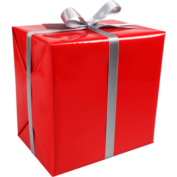 Rollo de papel de regalo rojo