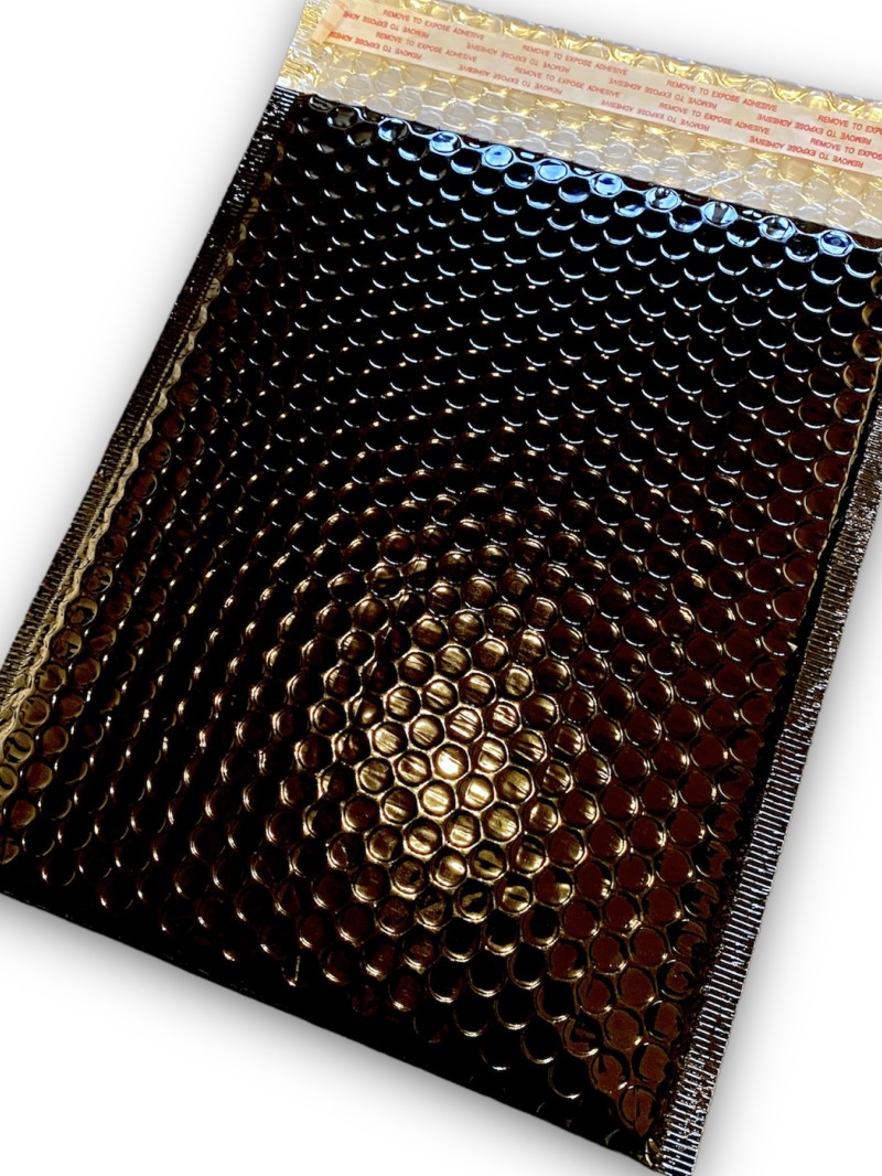Sobres con burbujas - Negro Brillante tamaño M