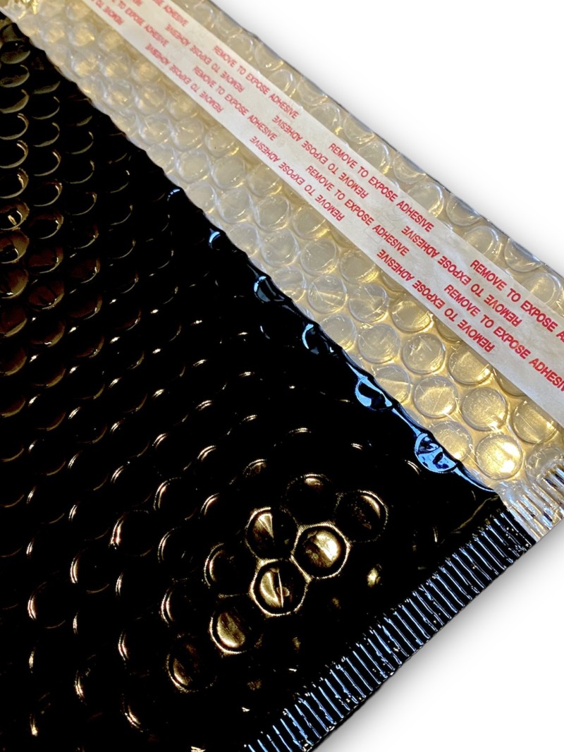 Enveloppes à bulles - Noir Brillant taille M
