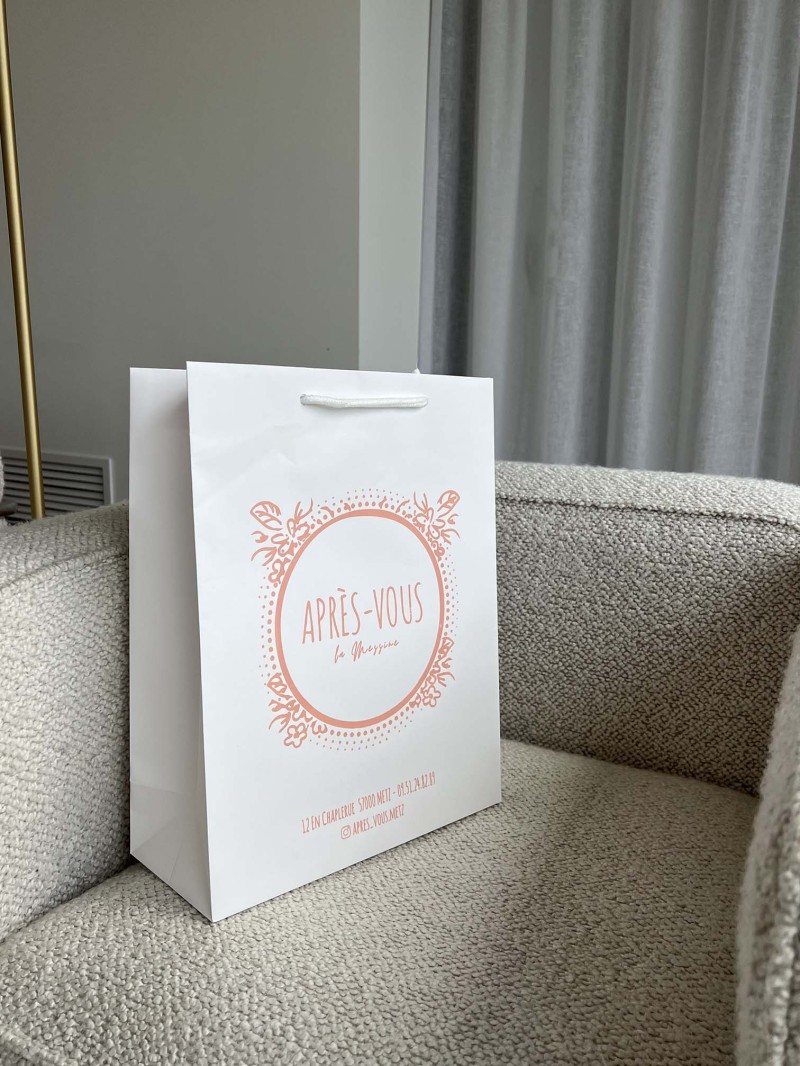 Bolsas de papel de lujo - Blanca S - Asas con cordón
