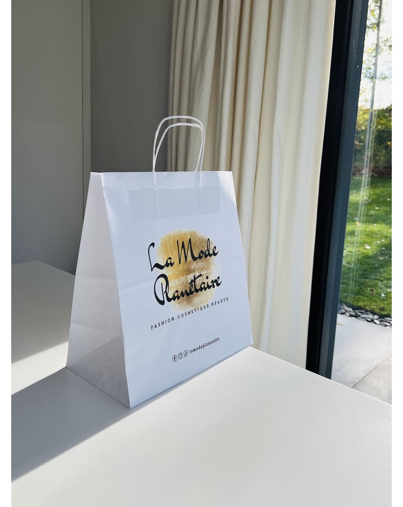 Bolsos asa trenzada - Blanco M CUADRADO