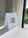 Tas met gedraaid handvat - Wit VIERKANT M (30,5x17x34cm)