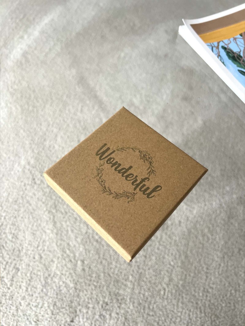 Customizable Recycled Kraft Jewelry Box - Full Color Printing