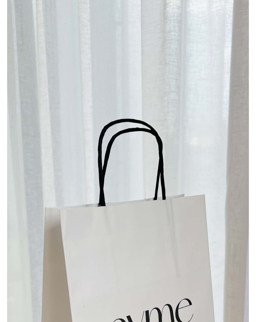 Sacs poignées torsadées noires - Blanc S (18x8x22,5cm)