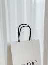 TAS MET ZWART GEDRAAID HANDVAT - WIT S (18x8x22,5cm)