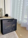 Luxe zwarte papieren tas - Handvat Zwart Lint - S (25x10x20 cm)