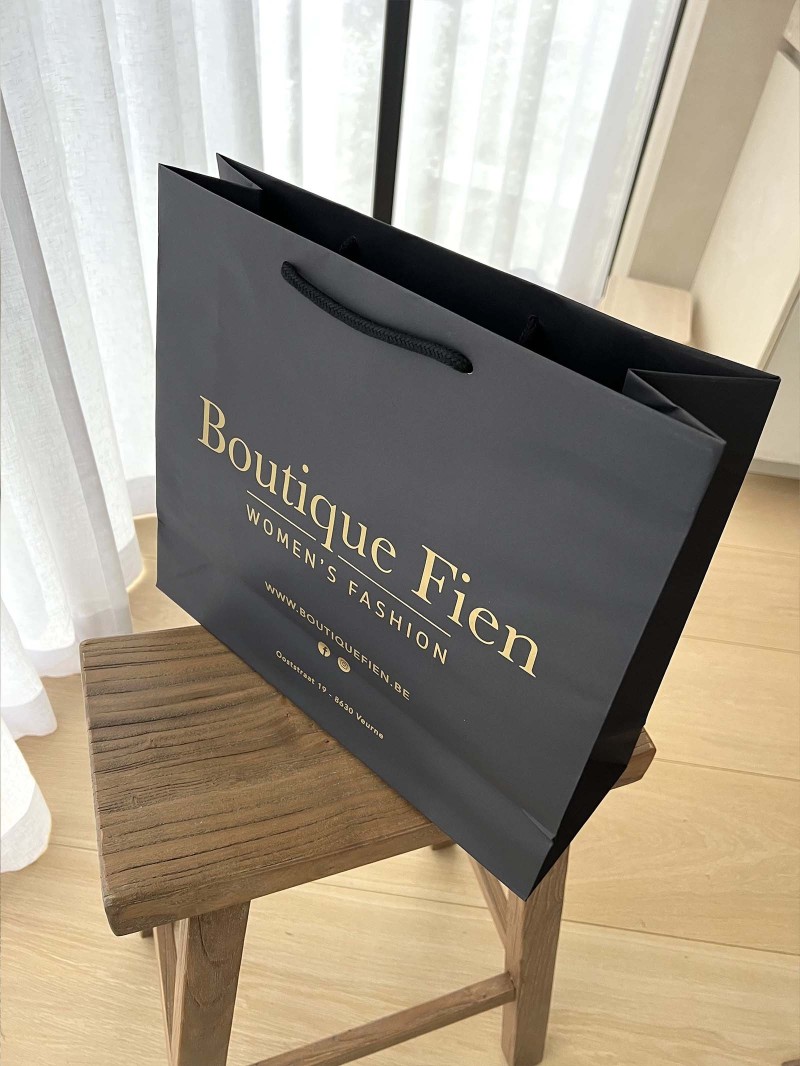 Chronopack Sac papier luxe poignées cordelettes - Noir L