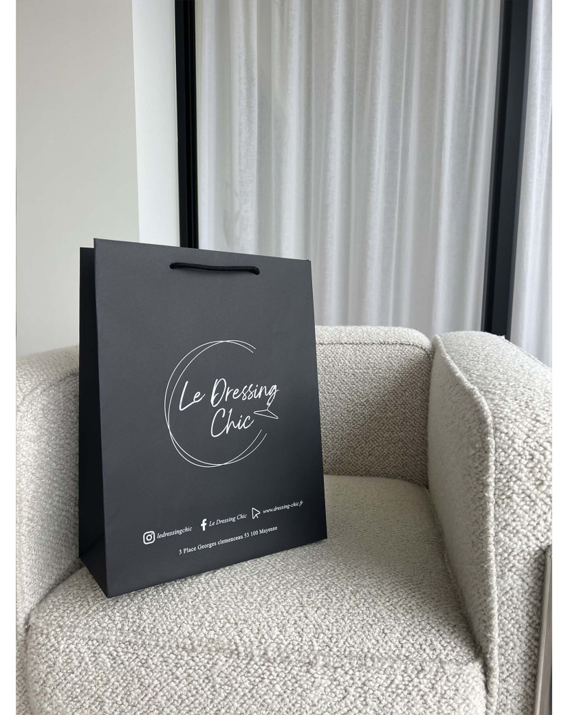 Bolsas de papel de lujo - Negro M - Asas con cordón