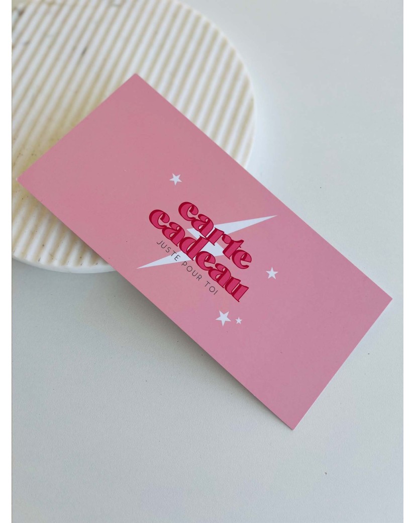 Carte cadeau Gift – Rose et blanche, prête à offrir