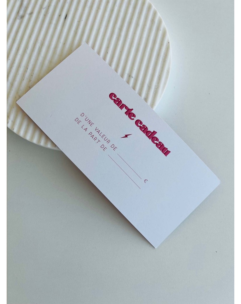Carte cadeau Gift – Rose et blanche, prête à offrir