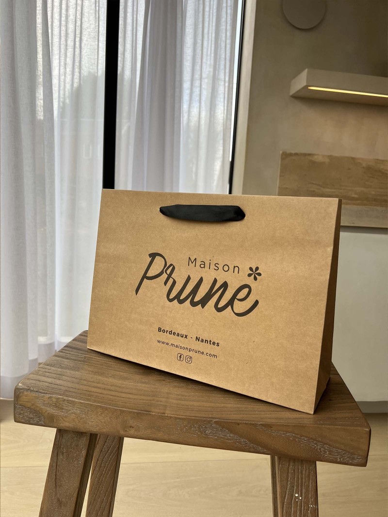 Chronopack Sac papier luxe poignées rubans - Kraft M