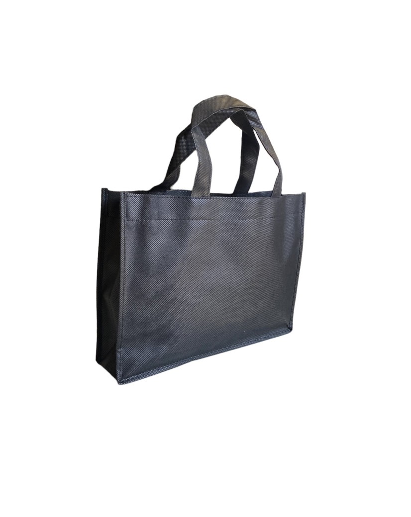 Non woven draagtas "LYON" - Zwart 35x8x25