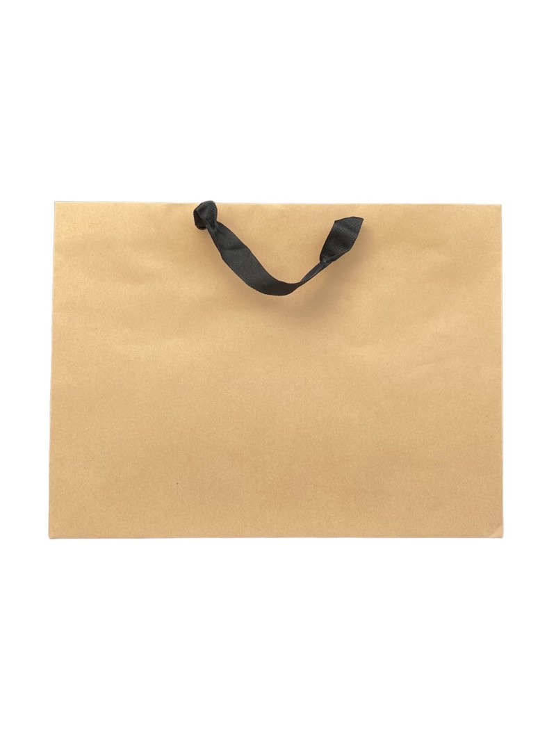 Bolsa de papel kraft con asas de cinta negra