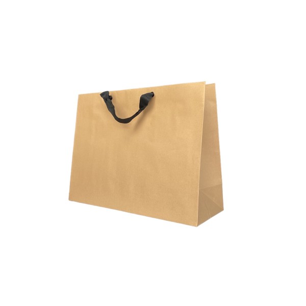 Kraft paper bag with black ribbon handles