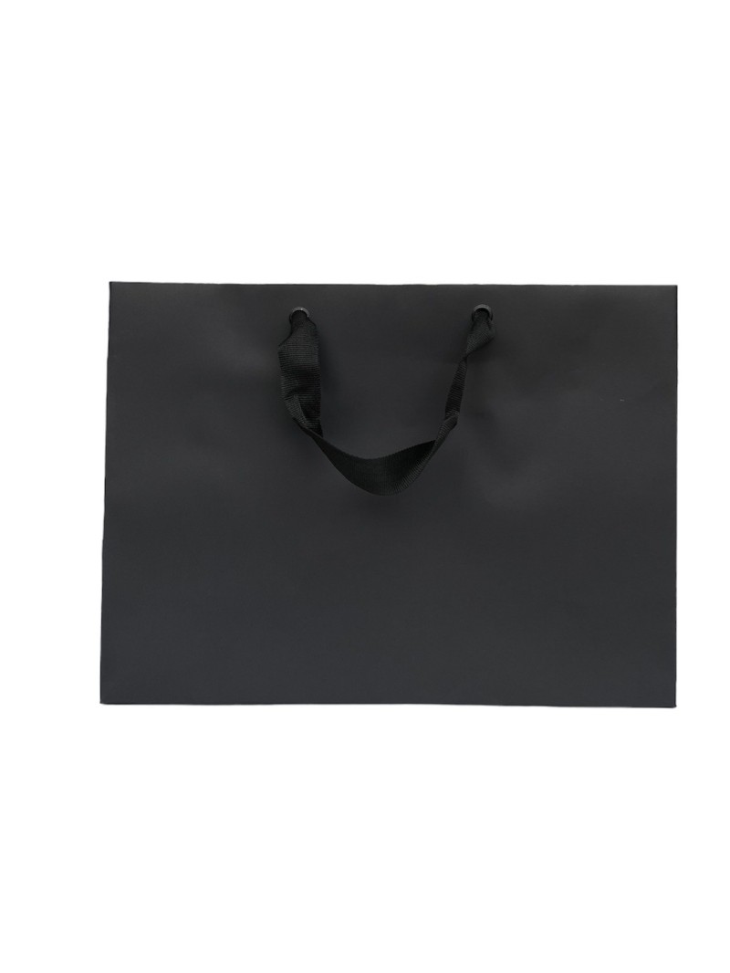Luxe papieren tas - Handvat Zwart Lint