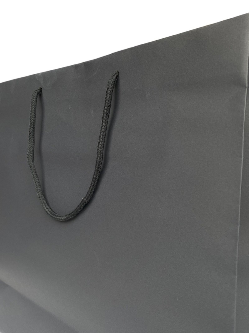 Sac papier Noir poignée Cordelette Noir