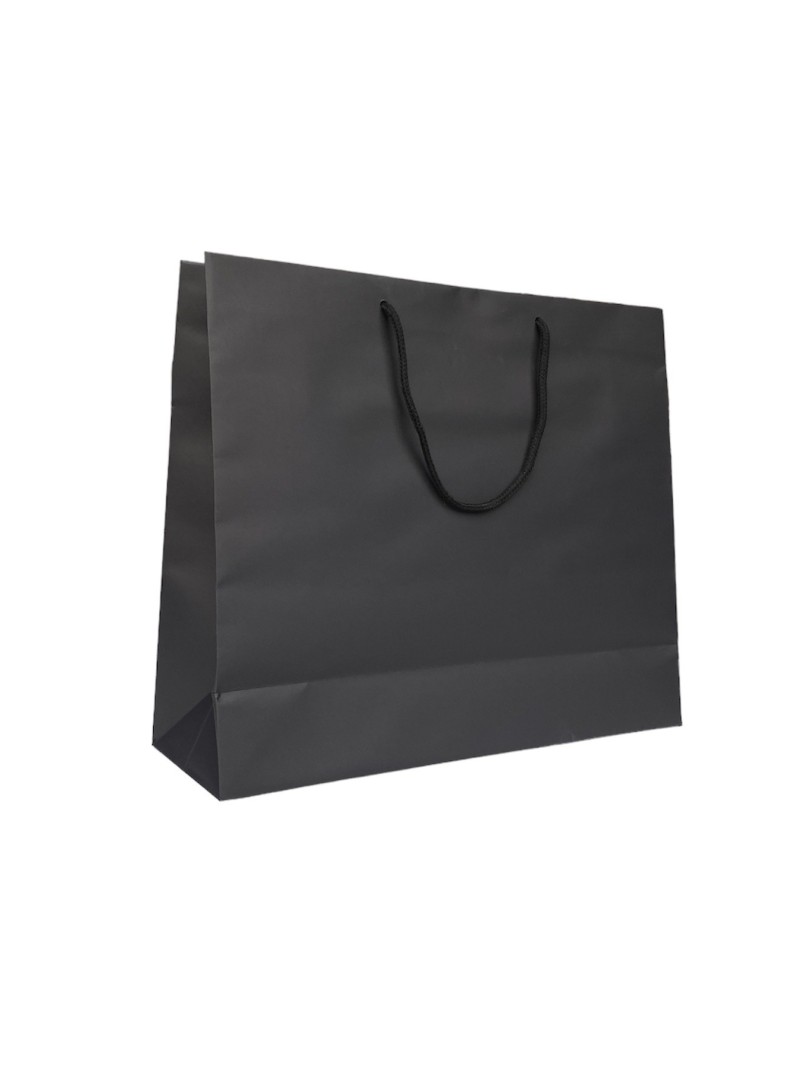 Sac papier Noir poignée Cordelette Noir