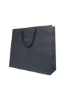 Black paper bag with black cord handles