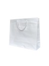 White paper bag with white cord handles