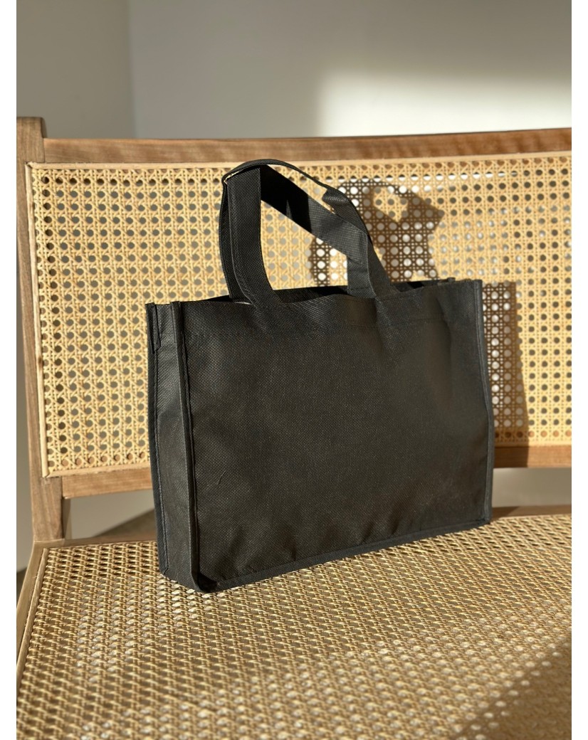 Non woven draagtas "LYON" - Zwart 35x8x25
