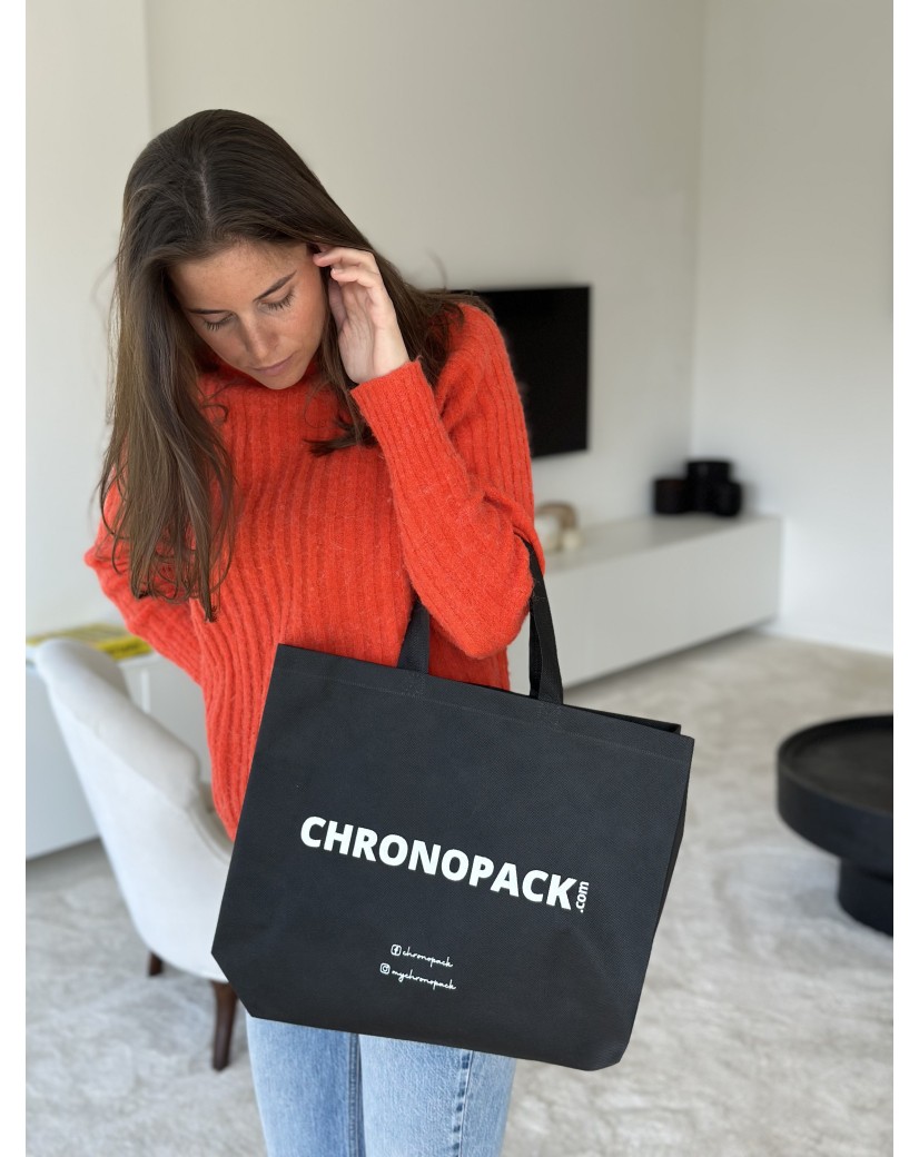 Sac tissu noir personnalisé pas cher et respectueux de l'environnement