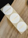 Etiqueta redonda - Blanca (logotipo dorado/plateado)