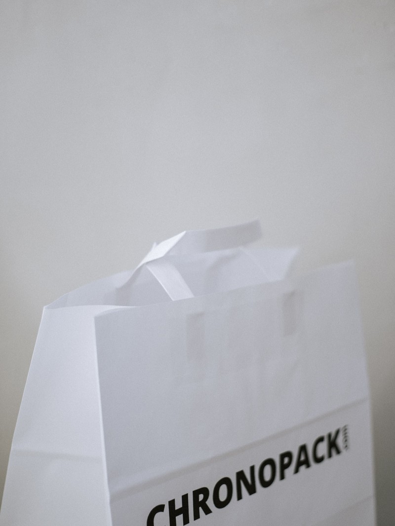 Sacs poignées plates - Blanc SNACK TAKEAWAY (32x21x33cm)