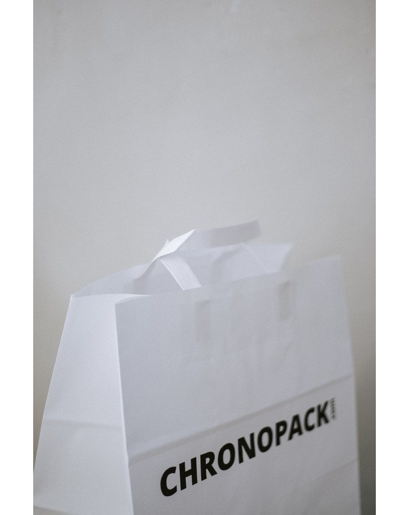 Sacs poignées plates - Blanc SNACK TAKEAWAY (32x21x33cm)