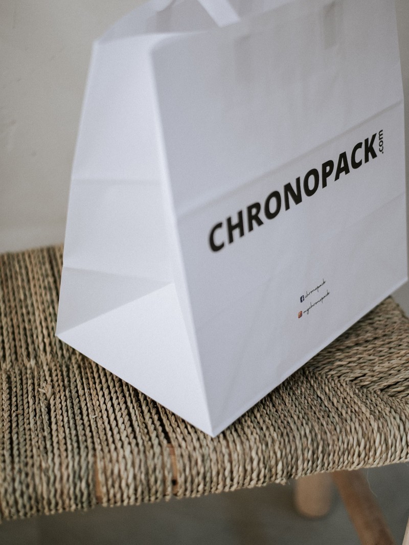 Flat handle bags - White SNACK TAKEAWAY