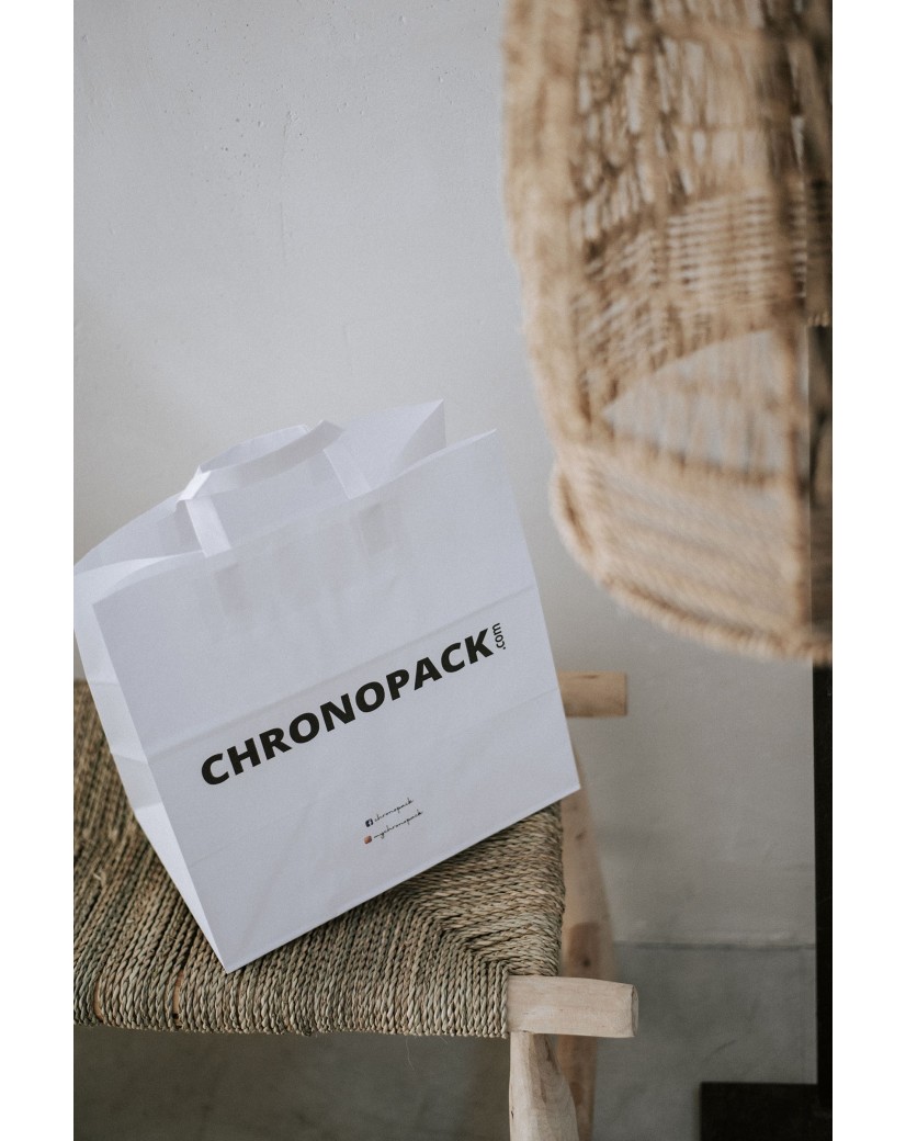Sacs poignées plates - Blanc SNACK TAKEAWAY (32x21x33cm)