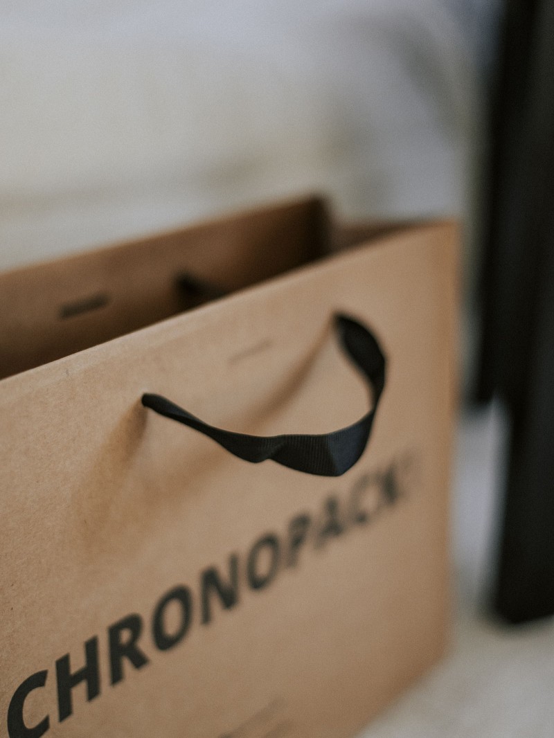 Luxury paper bags - Kraft M - Ribbon handles