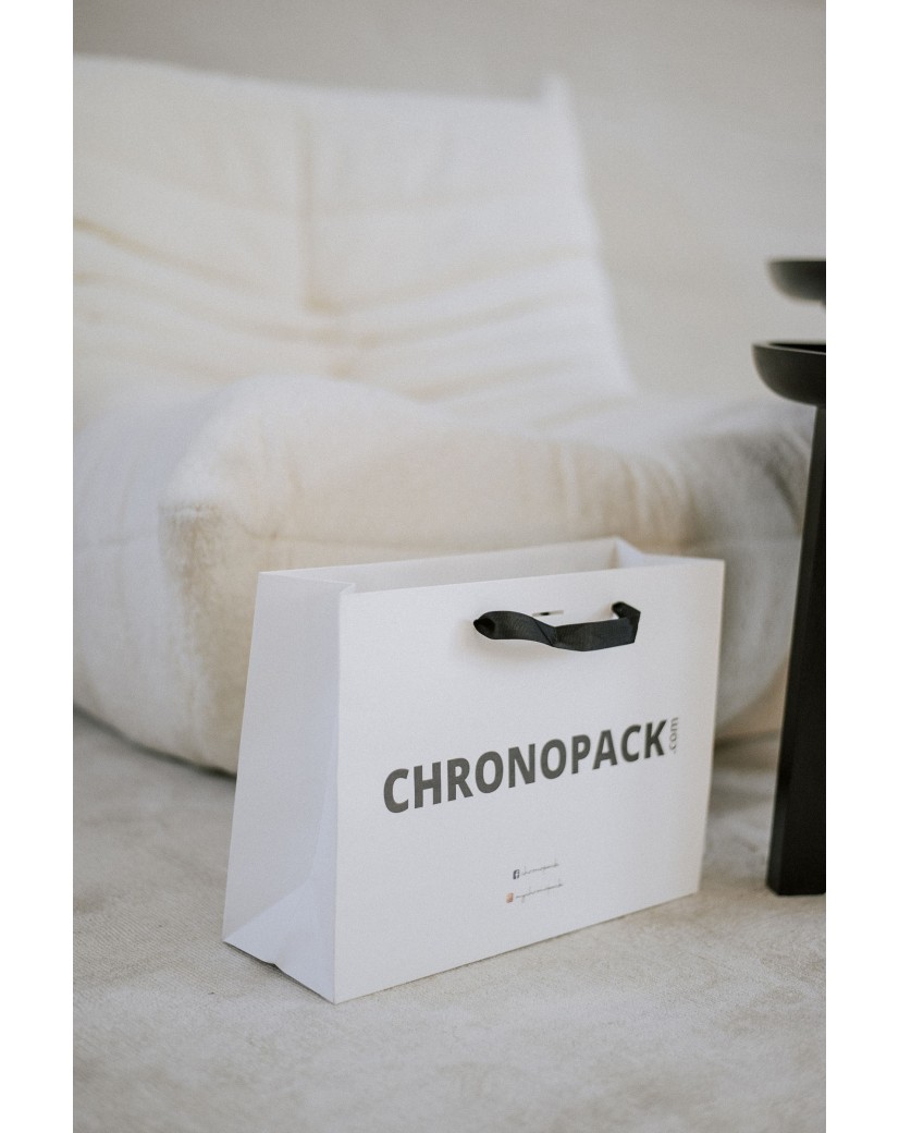 Sac papier Luxe Express- Blanc M (35x12x25cm)