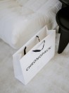 Chronopack Sac papier luxe poignées rubans - Blanc L
