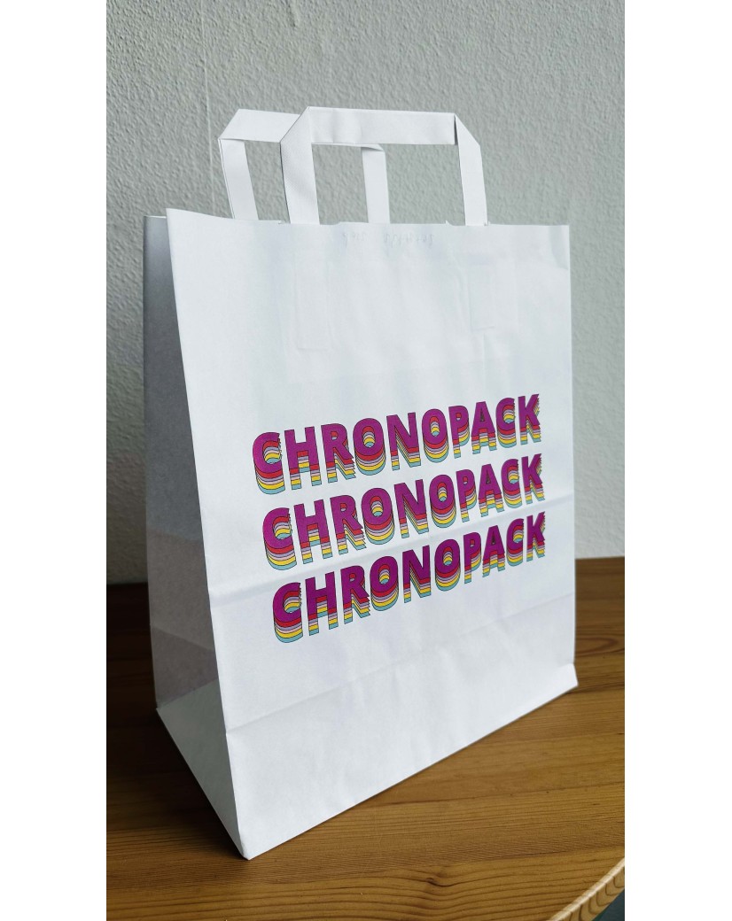 Flat Handle Bags – White L (32x16x44cm)