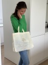 Low-cost, eco-friendly personalized beige fabric bag