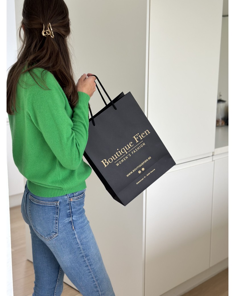 Bolsas de papel de lujo - Negro M - Asas con cordón