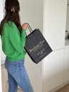 Sac papier Luxe - Poignées cordelette - Noir M (28x12x36cm)