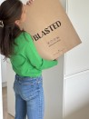 Individuell bedruckbare, reißfeste Kraftpapier-Versandtasche mit Bodenfalte und Klebestreifen – Größe L