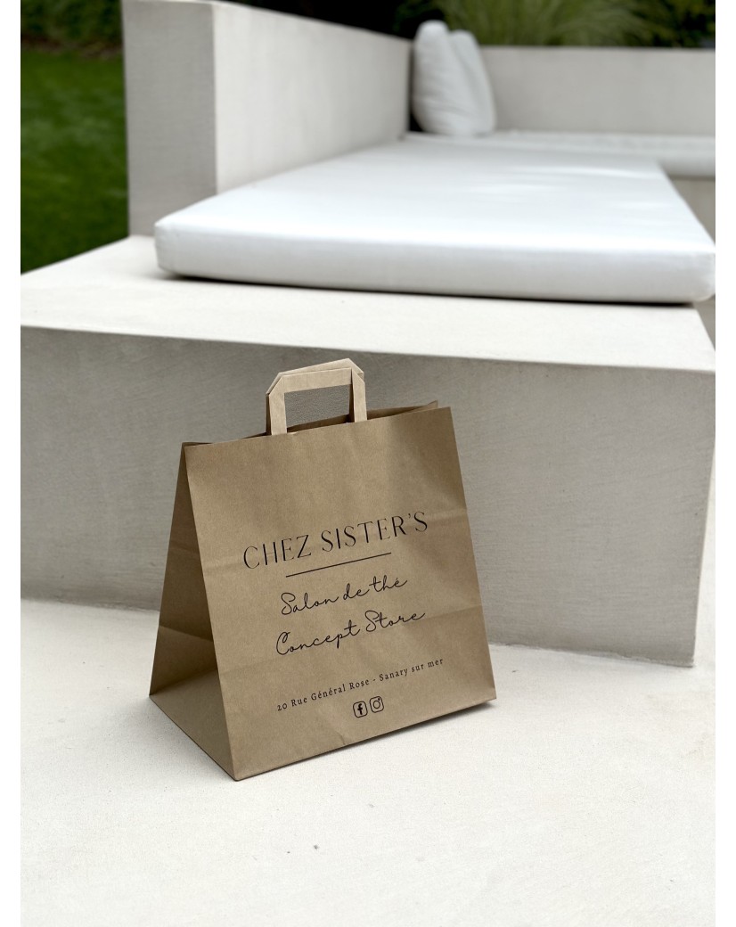 Sacs poignées plates - Kraft SNACK TAKEAWAY (32x21x33cm)